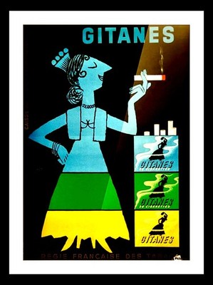   Vintage Gitanes Cigarettes Poster - 24x32  - RARE Reprint