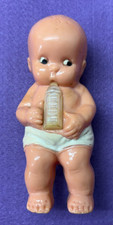 Vintage 1950's Irwin Cellouid Baby w/ Bottle Baby Rattle Kewpie
