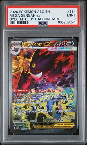 2026 POKEMON ASCENDED HEROES SPECIAL ILLUSTRATION RARE #284 MEGA GENGAR EX PSA 9
