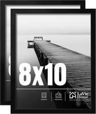 8X10 Picture Frame 2 Pack, Display Pictures 8 X 10, 8X10 Black Photo Frame with