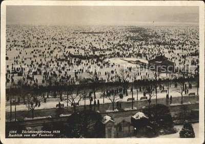 Zurich Zurichseegefroerne 1929 People on Ice 