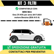 Kit 3 Filtri Tagliando per MINI Mini One 75 kw Benzina 2017-2024