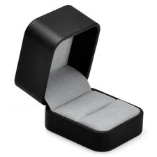 Oirlv Premium Leather Ring Box Small Black Ring Gift Box Proposal Wedding Eng...