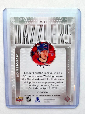 2025-26 Upper Deck Series 1 - Dazzlers Ryan Leonard #DZ-41 Green