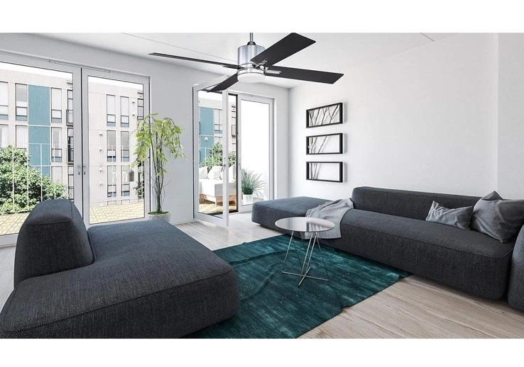 CRAFTMADE Teana 52 in. Indoor Walnut Satin Chrome Ceiling Fan NIB TEA52 CH 4 - Image 2 of 4