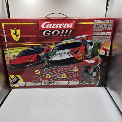 Carrera GO!!! Ferrari Pro Speeders slot car racing set featuring two Ferrari 488