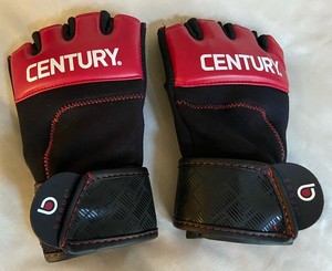 Century Brave Black/Red Fingerless Training Gloves - Size S/M