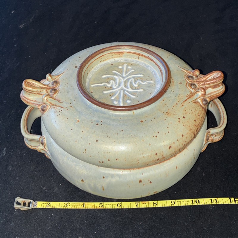 Michael Natale Studio Pottery Signed Casserole Covered Dish Wonderful - 12”