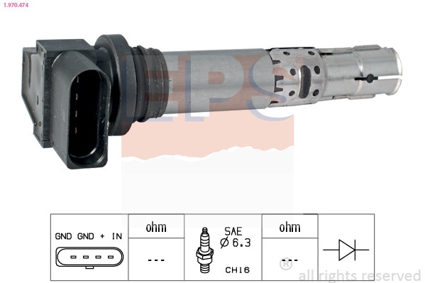 EPS 1.970.474 Bobina d'accensione Made in Italy - OE Equivalent, COIL ON PLUG - Immagine 3