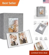Grey Linen Personalised Photo Albums—2 Pack for Weddings & Special Occasions