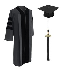 Classic Doctoral Graduation Cap  Gown - Academic Regalia