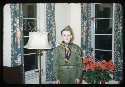 Boy Scouts Uniform Americana 35mm Slide 1950s Red Border Kodachrome