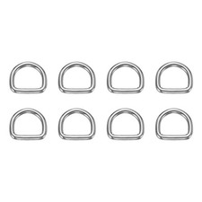 8pcs Metal D Ring 3/4" - 304 Stainless Steel 4mm Thick D Buckles