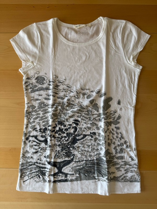 martin and osa White Embroidered Woman Shirt Size S Cotton Lion Print