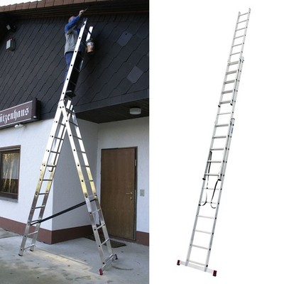 KRAUSE Corda VielzweckLeiter Mehrzweckleiter Allzweckleiter 3x11 Sprossen