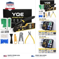 YQE RJ45 Crimp Tool Kit, Pass Through Ethernet Crimper, Crimping Tool, Networ...