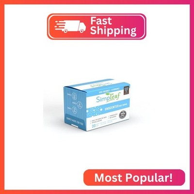 Simpleaf Flushable Unscented Single Pack Wet Wipes | Eco-Friendly Paraben & Alco