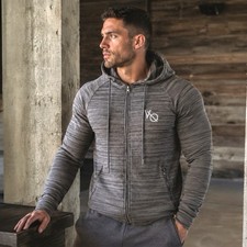 Vanquish Fitness Men’s Green/Black Full Zip Hooded Hoodie w/ Pockets Size S