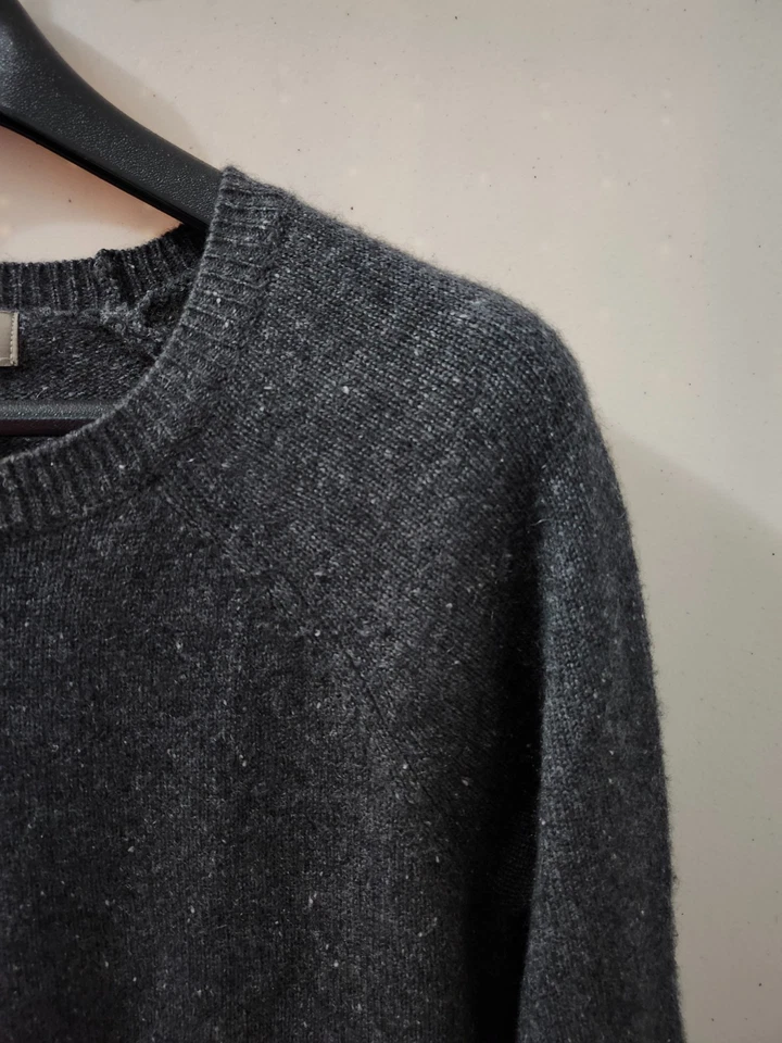 Suéter marca Cachemira capas para mujer M carbón Crew 100 % cachemir dobladillo cremallera moteado Foto 4 de 4