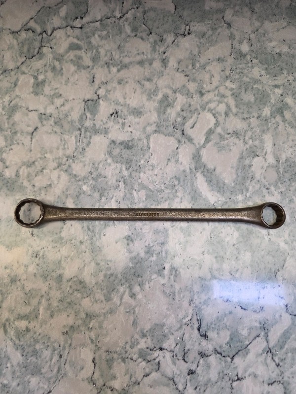 Vintage Riverside Chromiun Vanadium 12 pt box end wrench 25/32 11/16