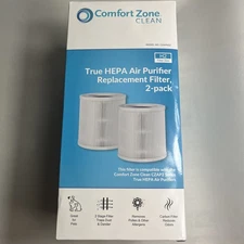 Comfort Zone H2 HEPA Air Purifier Replacement Filter 2 PACK NEW