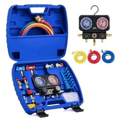 Orion Motor Tech AC Gauges, 3 Way Manifold Gauge Set for R1234yf R134a R410a...