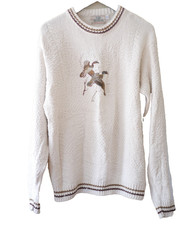 Vintage RedHead Duck Beige Outdoors Sweater Size Tall Large Knitted Made in USA