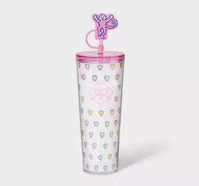 Roller Rabbit x Target - 24oz Disco Hearts Wave Tritan Tumbler - White/Pink NWT