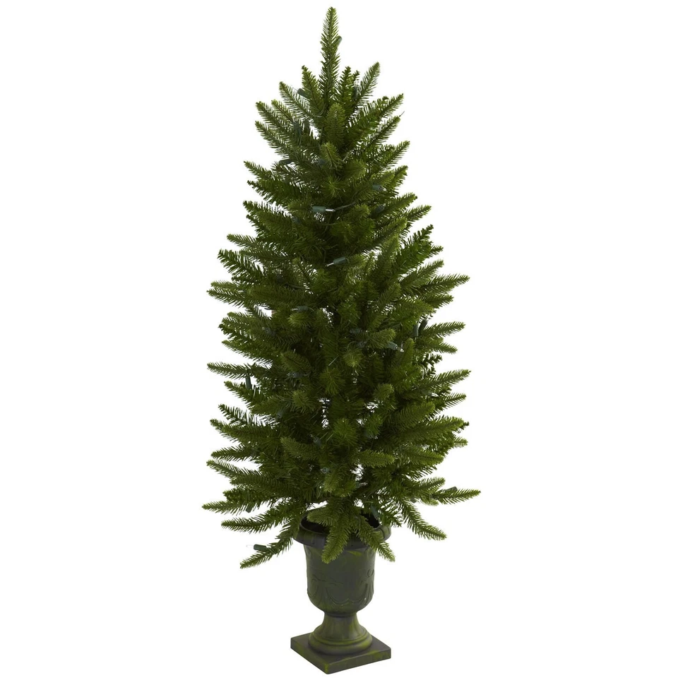 4-foot Christmas Tree with Urn and Clear Lights Green - Image 3 of 3
