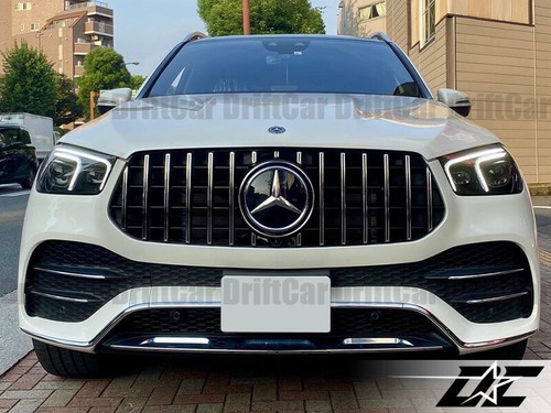 CHROME SILVER STRAIGHT FRAME GT FRONT GRILLE FIT 2020UP W167 GLE AMG 4DOOR USE - Picture 2 of 5