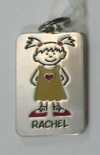 Rachel NAME TAG Dog tag CHARM PENDANT zipper pull shoe lace flair ganz
