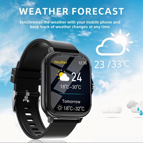 BLACK Smart Watch Bluetooth Call Fitness Tracker Sleep Monitor Black iOS/Android - Picture 4 of 6