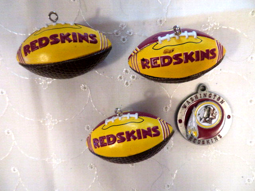 Washington Redskins-2 Glasses/4 Ornaments/Keychain pewter/Figurine-8 LOT-VTG - Picture 11 of 13