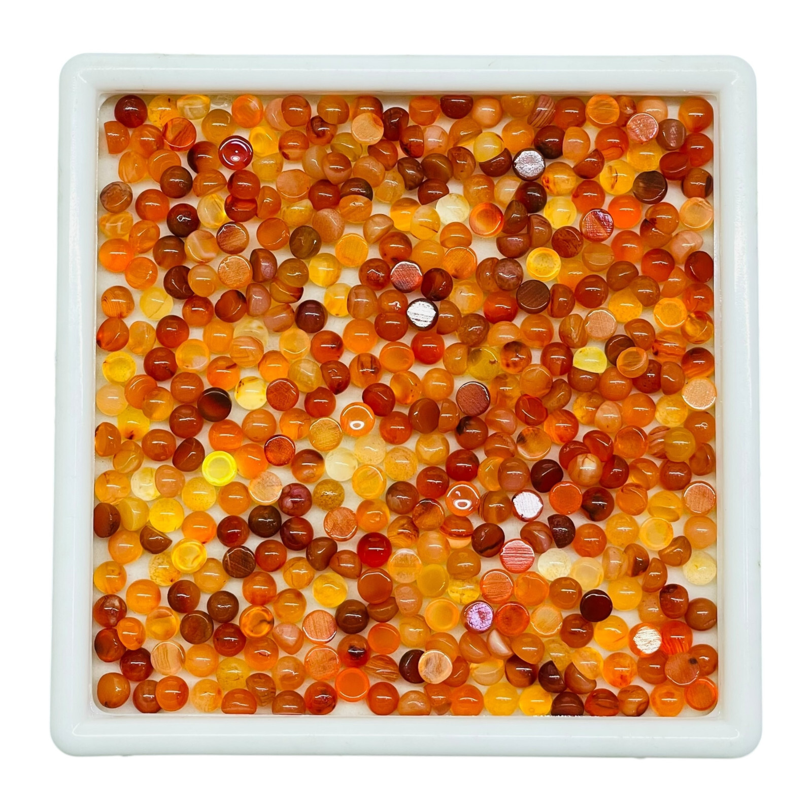 Lote de 200 piedras preciosas sueltas de cabujón redondo de cornalina natural 4,5 mm sin tratar