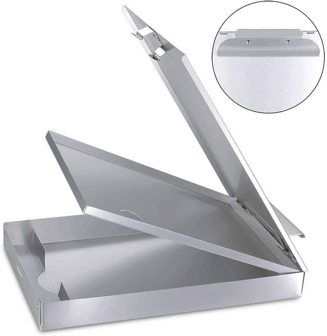 Metal Clipboard with Storage Box, Letter Size Aluminum Clipboards