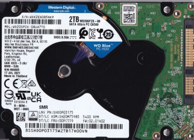  WD20SPZX-08UA7T0 s/n: WXK2EA Thailand JUL / 2021 2TB SATA 2.5'' Western Digital