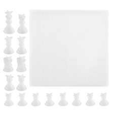 Chess Board Resin Mould Set 3D Checkers Pieces Silicone Casting Moulds
