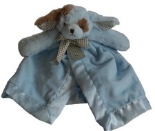 Bearington Baby Collection Puppy Dog Blue Lovey Plush Security Blanket Cuddle