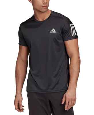 Adidas Men OWN THE RUN Shirts Training Black Jersey Tee Casual Shirt Size Medium