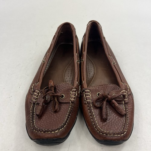 L.L. Bean Women’s Brown Leather Driving Loafers Tassels Slip On Shoes Size 11 M - Picture 2 of 10