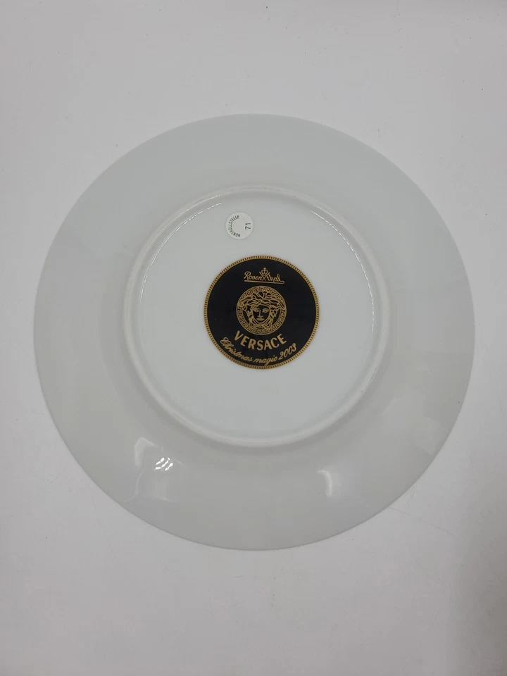 Taza de café alta y platillo Gianni Versace Rosenthal Christmas Magic 2003 RARO Foto 3 de 4