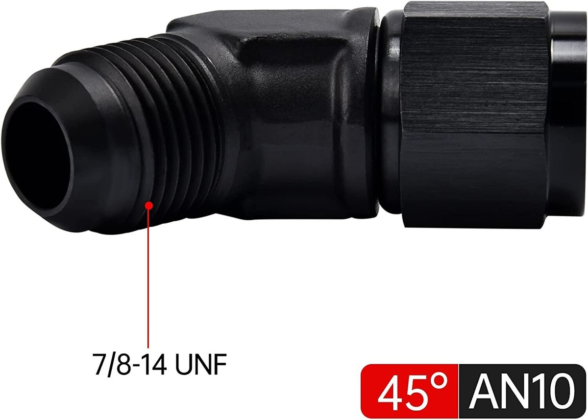 Adattatore Per Tubi LokoCar, Girevole A 45°, Alluminio, 2 Pezzi - 10AN Femmina A 10AN Maschio - Foto 2