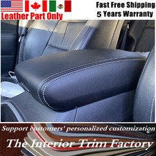 Cubierta de cuero para reposabrazos con tapa de consola central 2011-2019 para Jeep Grand Cherokee negra
