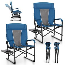 2Pack Oversized Camping Director Chair Heavy Duty Folding Chair with Side Table