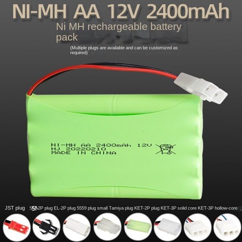 1Pcs 12V 2400mAh Ni-MH Battery Pack AA5 Rechargeable Battery Remote Control Toy - Afbeelding 1 van 11