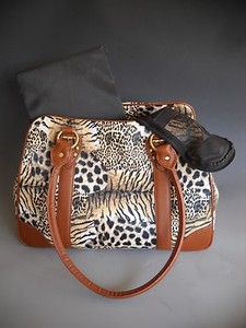 leopard print pet carrier