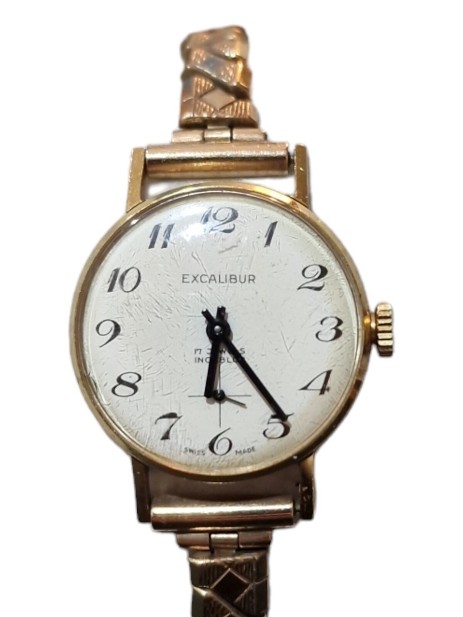 Vintage Excalibur 17 Jewels Incabloc Swiss Made Mechanical Rolled