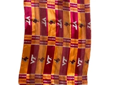 Virginia Tech Hokies Thin Scarf Shaw 60” Orange Red All Over Print 