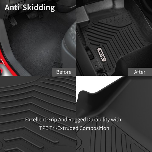 Floor Mats for 14-18 Silverado/Sierra 1500 /15-19 2500/3500 Crew Cab Waterproof - Picture 6 of 12