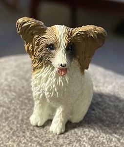 Papillon Mini Hand Painted Figurine Brown/White